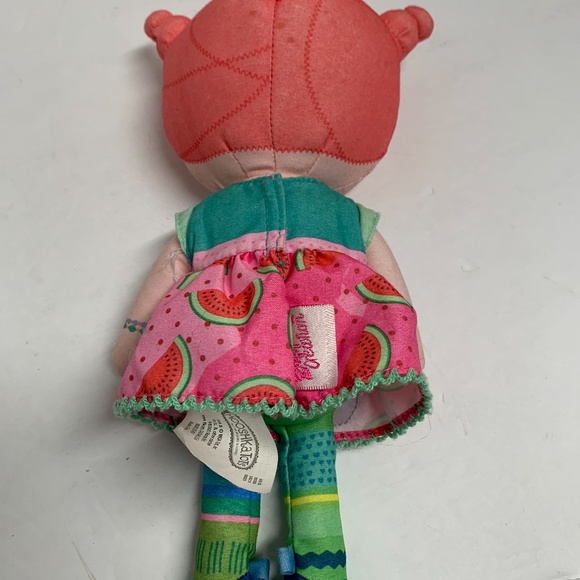 Mooshka Tots Plush Stuffed Doll Toy Zapf Karia Cloth Pink Hair Watermelon Dress - Picture 3 of 5